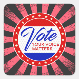 Adesivo Quadrado Votar sua voz é importante para os raios estelares