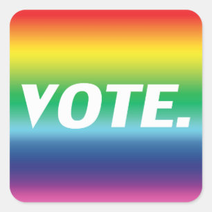 Adesivo Quadrado "vote" - orgulho lgbtq lgbt - cor branca