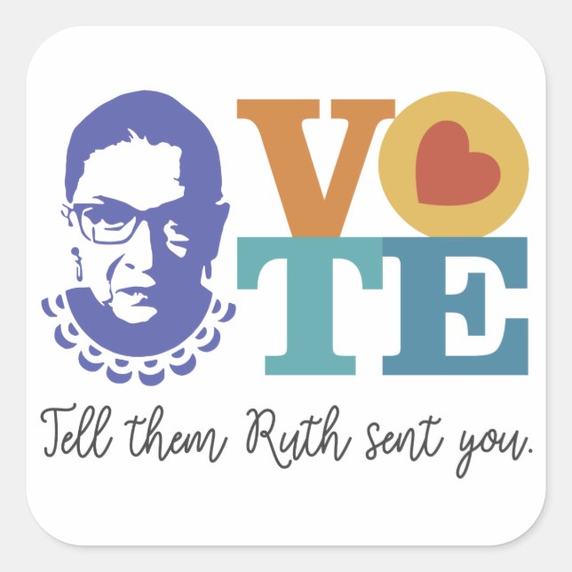 Adesivo Quadrado Vote RBG Sticker (Frente)