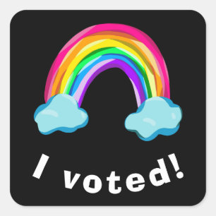 Adesivo Quadrado "Votei!" Arco