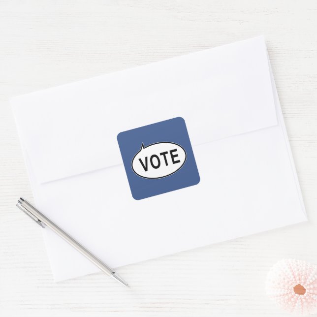 Adesivo Quadrado VOTO - Azul (Envelope)