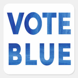 Adesivo Quadrado Voto Negrito Texto da cor da água azul político