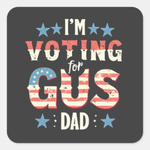 Adesivo Quadrado Voto para a eleição de Gus Pai Harris Walz