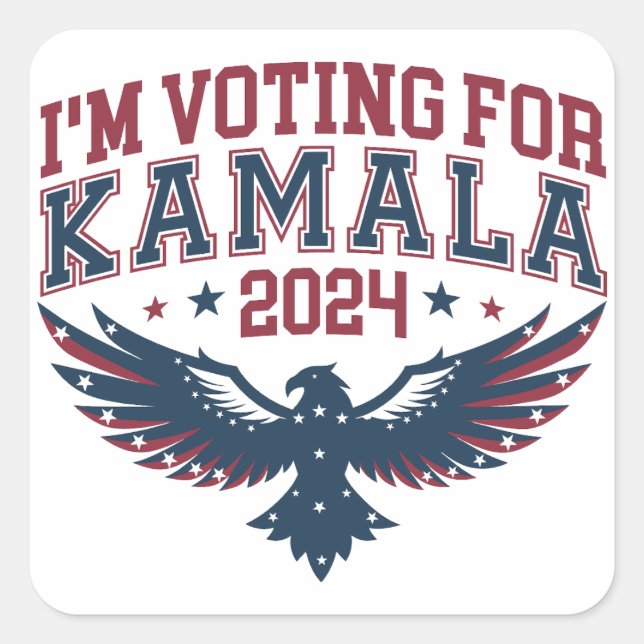 Adesivo Quadrado Voto Para Kamala 2024 (Frente)