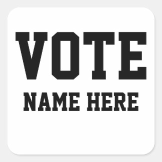ADESIVO QUADRADO VOTO PERSONALIZAR NOME