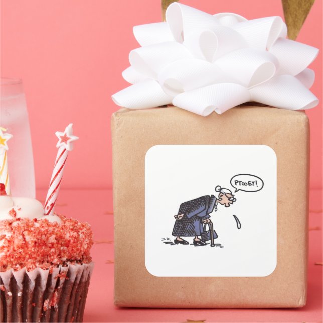 Adesivo Quadrado Vovó cuspindo! (Festa)