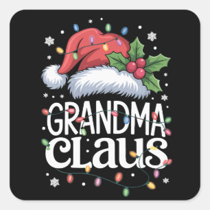 Adesivo Quadrado Vovó Natal Luzes de Natal Família Pijama Combinand