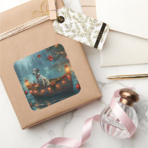 Adesivo Quadrado Voyage festiva do Natal Dalmático