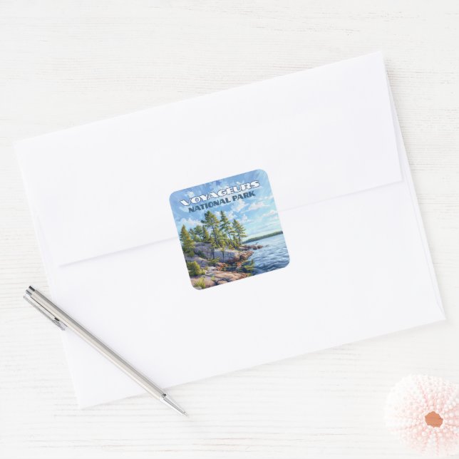 Adesivo Quadrado Voyageurs National Park Rainy Lake Minnesota (Envelope)