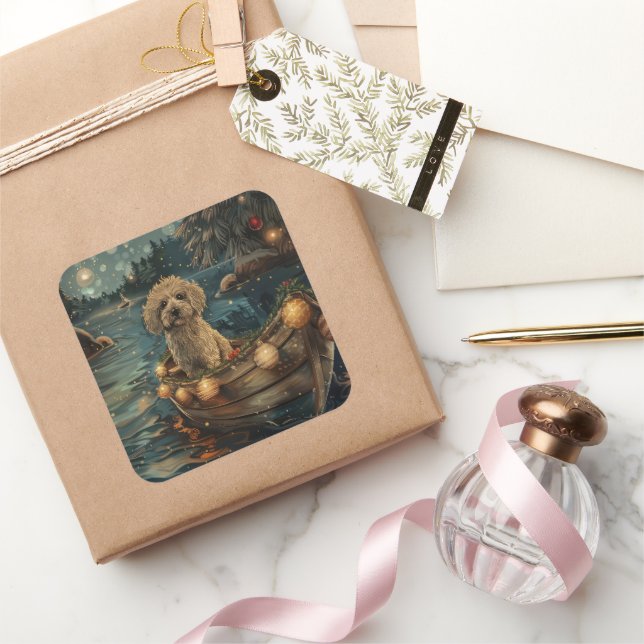 Adesivo Quadrado Voz Festiva do Natal no Havaí (Presentear)