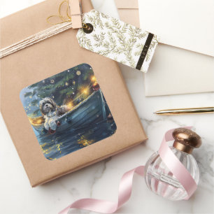 Adesivo Quadrado Voz Festiva do Natal no Havaí