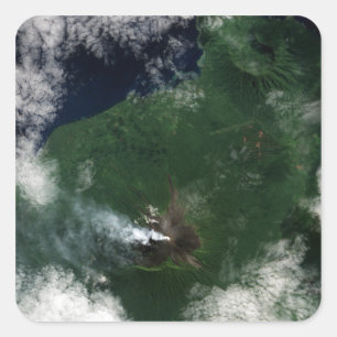 Adesivo Quadrado Vulcão de Ulawun da cimeira de New Britain