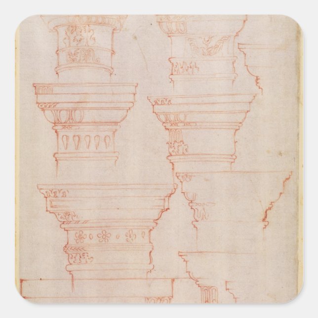 Adesivo Quadrado W.18v Estudo das maiúsculas das colunas (Frente)