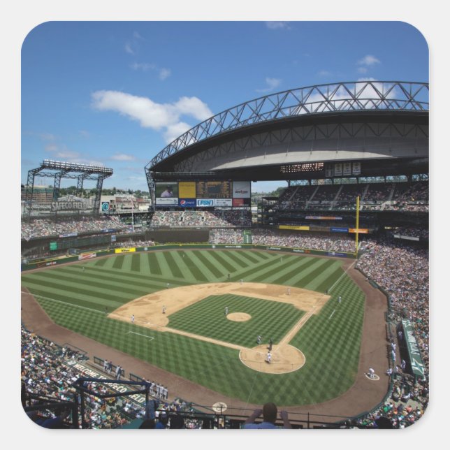 Adesivo Quadrado WA, Seattle, Safeco Field, baseball Mariners (Frente)