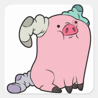 Adesivo Quadrado Waddles in socks