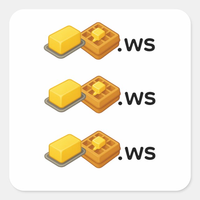 Adesivo Quadrado Waffle de Manteiga (Frente)