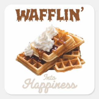 Adesivo Quadrado Wafflin' para a felicidade
