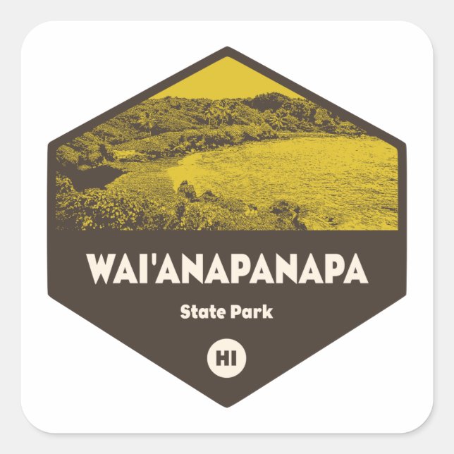 Adesivo Quadrado Wai'anapanapa State Park Hawaii (Frente)
