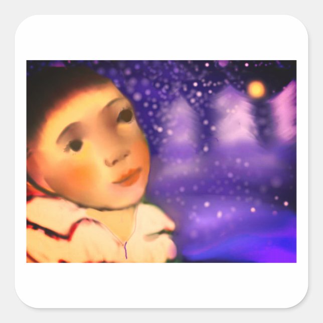 Adesivo Quadrado Waiting for Santa (Frente)