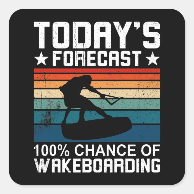 Adesivo Quadrado Wakeboard and Wakeboarding Forecast (Frente)