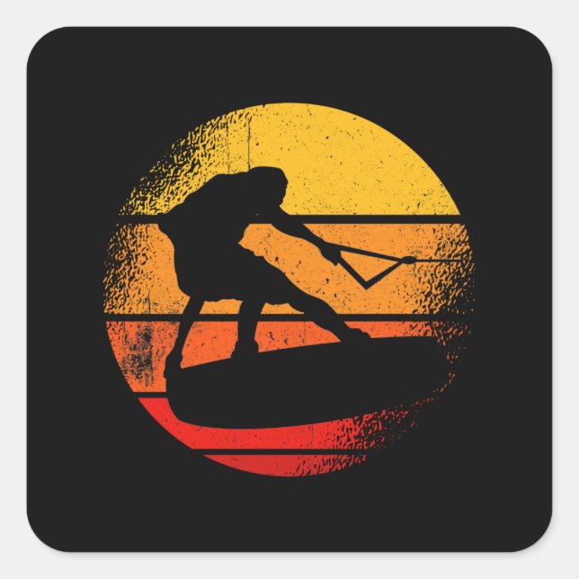 Adesivo Quadrado Wakeboard Sunset Wakeboarding (Frente)