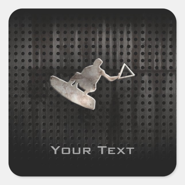Adesivo Quadrado Wakeboarder; Preto legal (Frente)