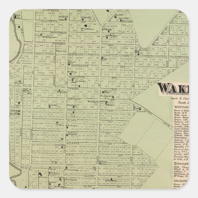 Adesivo Quadrado Wakefield, Bronxdale (Frente)