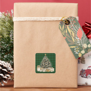 Adesivo Quadrado Wallace Caça Tartan Escocês Natal