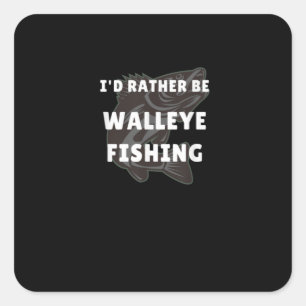 Adesivo Quadrado Walleye Pesca Walleye Funny Fisher Men Walleye