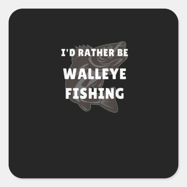 Adesivo Quadrado Walleye Pesca Walleye Funny Fisher Men Walleye (Frente)