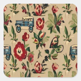 Adesivo Quadrado Wallpapers Vintage Retro anos 40