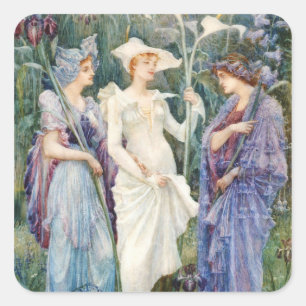 Adesivo Quadrado Walter Crane: Sinais de Primavera