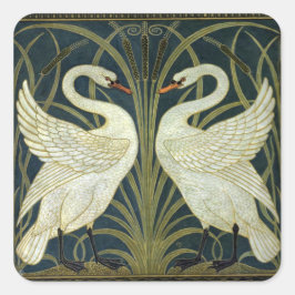 Adesivo Quadrado Walter Crane Swan & Rush and Iris Victorian 