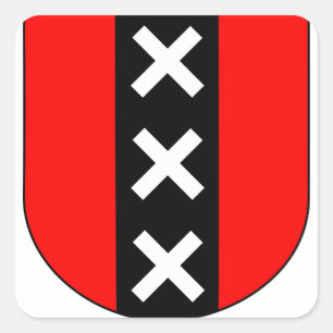 Adesivo Quadrado Wapen Amsterdão, Países Baixos