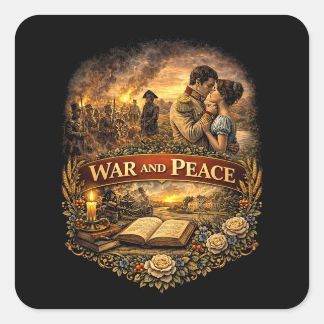 Adesivo Quadrado War and Peace (Frente)