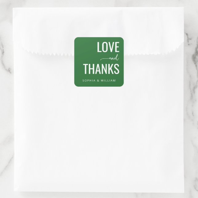 Adesivo Quadrado Warm Green Gratitude Message (Bolsa)