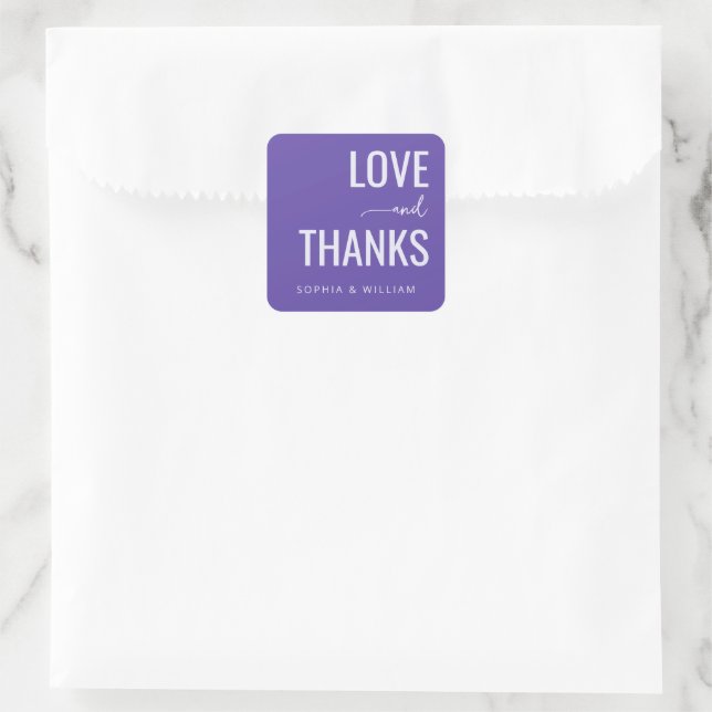 Adesivo Quadrado Warm Purple Typographic Gratitude (Bolsa)