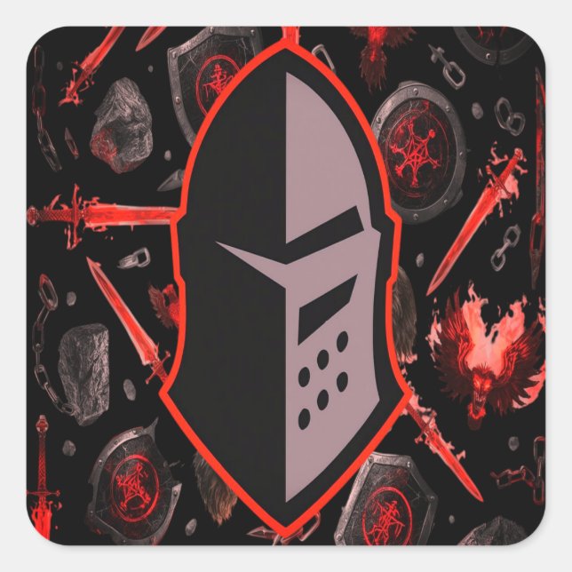 Adesivo Quadrado Warrior Quote Sticker  Motivation That Sticks (Frente)