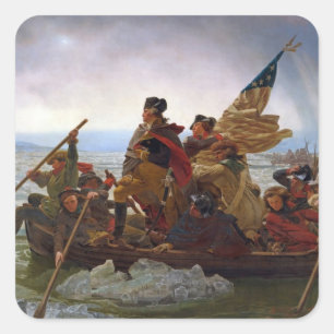 Adesivo Quadrado Washington atravessando o rio Delaware
