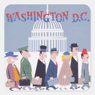 Adesivo Quadrado Washington D.C. Sticker