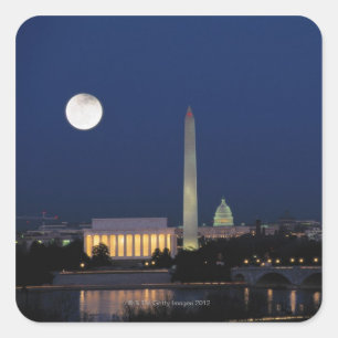Adesivo Quadrado Washington DC na noite