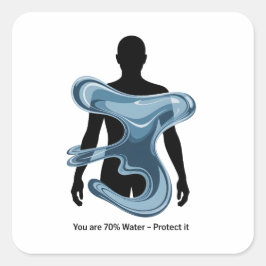 Adesivo Quadrado Water Conservation Eco Awareness Design