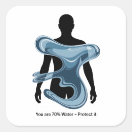 Adesivo Quadrado Water Conservation Eco Awareness Design