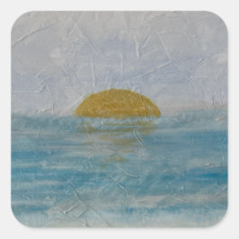 Adesivo Quadrado Watercolor Beach Sunny Day Ocean Stick