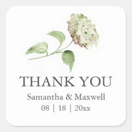 Adesivo Quadrado Watercolor Floral Hydrangea Wedding Stickers