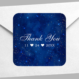 Adesivo Quadrado Watercolor Galaxy Cosmic Stars Starry Obrigado