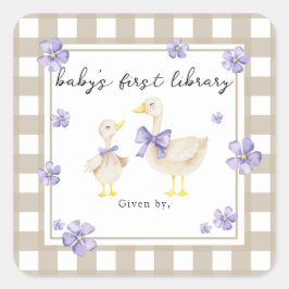 Adesivo Quadrado Watercolor Little Goose Baby é a primeira bibliote
