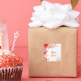 Adesivo Quadrado Watercolor Love | Personalizado