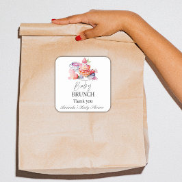 Adesivo Quadrado Watercolor Pancake Baby BrunChá