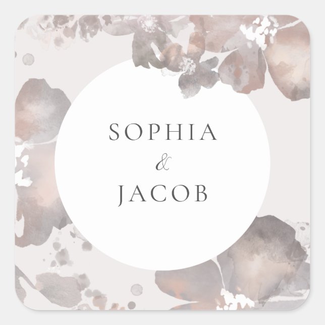 Adesivo Quadrado Watercolor Romance Square Sticker (Frente)